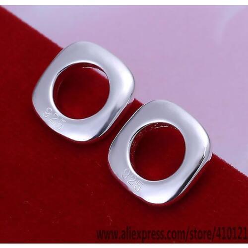 E016 Hot Sale High Quality Silver Color Fine Jewelry,Wholesale Sterling Jewelry Elegant Charms Fashion Square Earrings /dfealwla