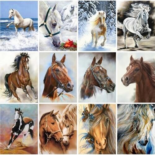 EverShine DIY Diamond Mosaic Animals Cross Stitch Diamond Painting Horse Bead Picture Kits Diamond Art Handicraft Home Decor