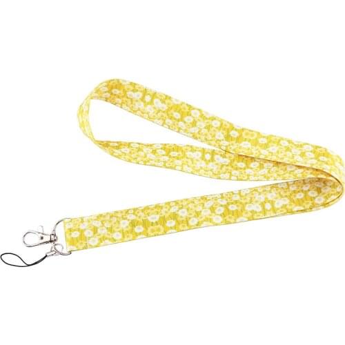 G1993 Cartoon Daisy Sunflower Lanyard Keychain keys Badge ID Card Mobile Phone Rope Kids Gifts Lanyards ID Badge Holder