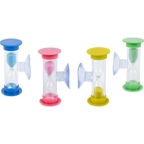 Quality 6831 Toothbrush hourglass 3 minutes set 4 pcs hourglasses with vacuum cleaner For you and your children Family set in th