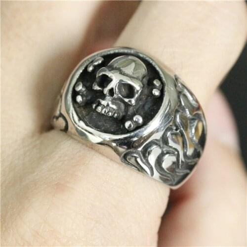 Size 7-13 Flaming Skull Ring 316L Stainless Steel Jewelry Cool Design Skull Ghost Rider Biker Ring