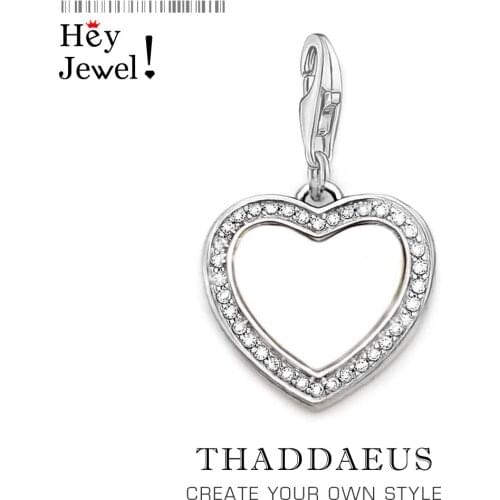 Hot Fashion Jewelry Heart with Mother-of-Pearl Pendant Charm 925 Sterling Silver Romantic Love Gift for Women Bracelet Necklace