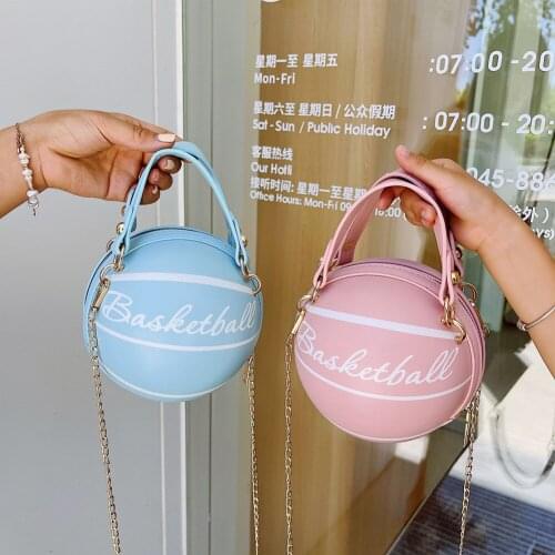 Fashion Basket Femme Letters Butterfly Checker Pattern Printing Basketball Sepherical Round Shoulder Crossbody Messenger Bag