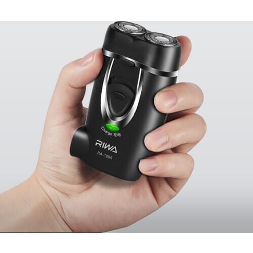 AIKIN Riwa Double Blade Razor For Men Rechargeable Beard Trimmer Electric Shaver Black Compact Protable Shaver Hair Removal Male