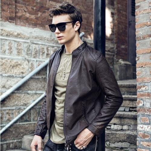 Men Motorcycle Leather Jackets Fashion Autumn Motorcycle PU Leather Male Winter Bomber Jackets Outerwear Faux Leather Coat