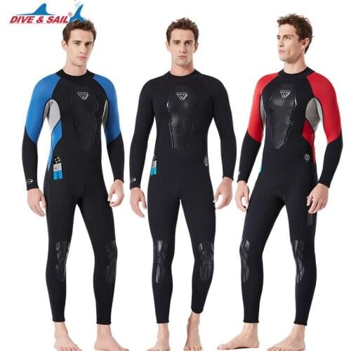 Mens Full Body Wetsuit, 3mm Men Neoprene Long Sleeves Dive Suit - Perfect For Swimming/Scuba Diving/Snorkeling/Surfing Orange