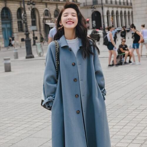 New Winter Coat Women Oversize Fashion Cashmere Wool Outerwear Female Long Thickening Warm Woolen Overcoat Womens Trench Coats