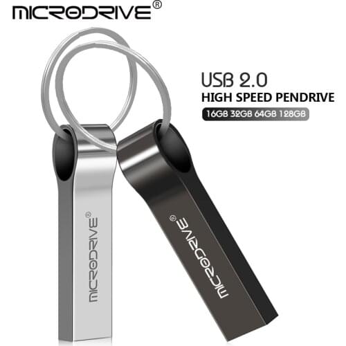 Wholesale usb flash drive 64gb 128GB metal USB 2.0 silver pendrive 8GB 16GB 32GB u disk pen drive 128gb flash stick key