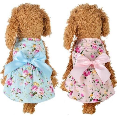 Ribbon Pet Cat Dress For Small Dogs Dresses Summer Cat Clothes Cozy Sleeveless Dog Shirt Princess Party Dog Skirt Pet Clothing35