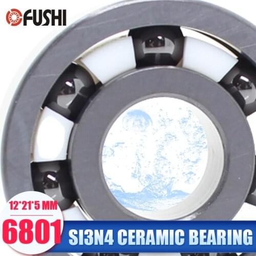 6801 Full Ceramic Bearing ( 1 PC ) 12*21*5 mm Si3N4 Material 6801CE All Silicon Nitride Ceramic 6801 Ball Bearings