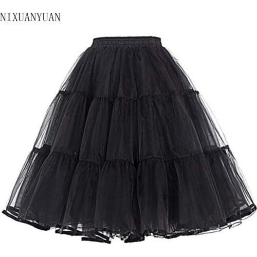 Summer Petticoats Puffy Organza Skirt Retro Vintage Dress Underskirts Women Hoops Plus Size Dance Crinoline Petticoat White