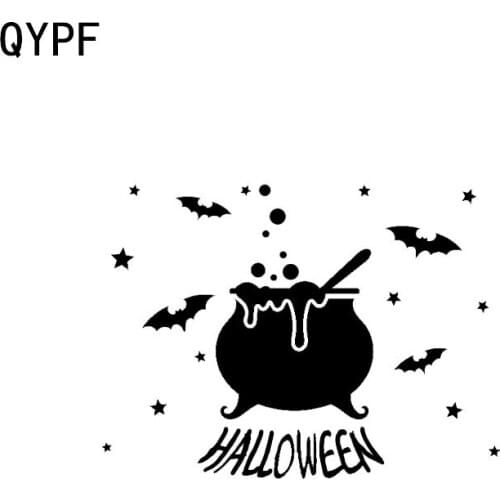 QYPF 15.7*11.6 Bats Tree Party Horror Decor Car Sticker Vinyl Graphic C16-2393
