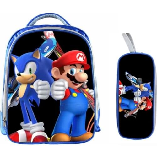 2 Pcs/set New Arrival Sonic Backpack For Boys Kids Small Bags Children School Bags Boys Girls Primary Kindergarten Mochilas