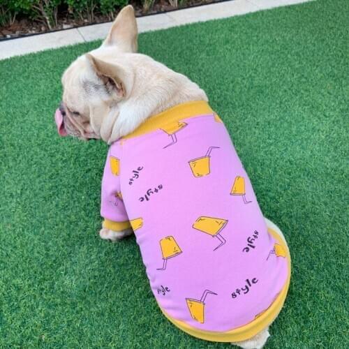 Kawaii Dog Clothes for Small Medium Dogs Cute Print Spring Autumn Dog Hoodie French Bulldog Coat Parents Child Pets Costumes