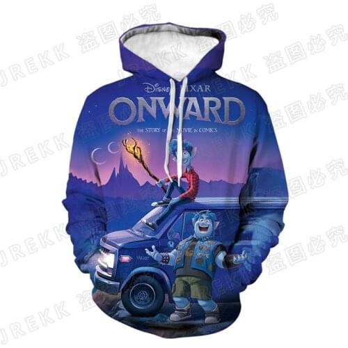 Disney Cartoon Anime 3D Printed Onward Hoodies Men Women Children Fashion Sweatshirts Boy Girl Kids Cool Long Sleeve Coat