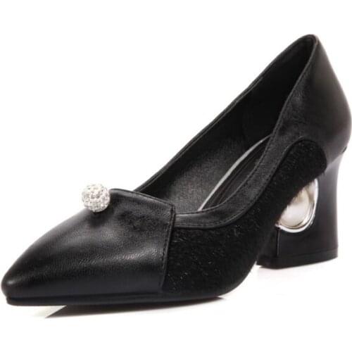 Big Size ladies high heels women shoes woman pumps Pointed shallow high-heeled single shoes