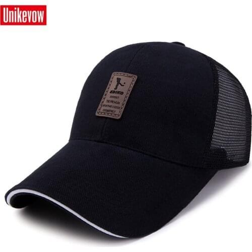 UNIKEVOW 1Piece Baseball Mesh Caps Men Women Adjustable Cap Casual Leisure Hats Solid Color Snapback Summer Hat