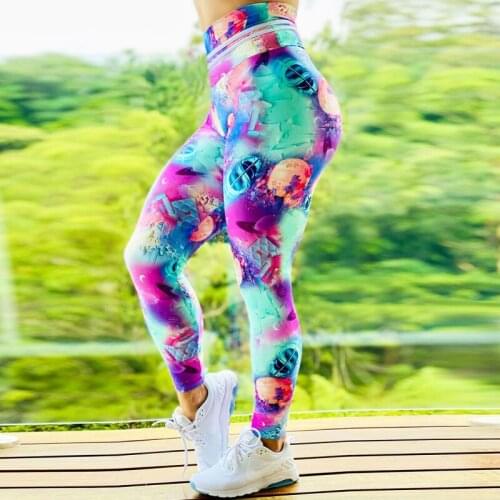 YT-TN Print Yoga Pants Women Unique Fitness Leggings Workout Sports Running Leggings Sexy Push Up Gym Wear Elastic Slim Pants