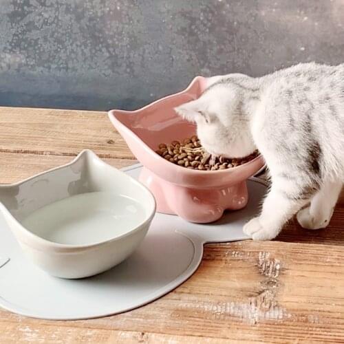 Cervical Spine Protection Ceramic Pet Cats Pet Food Water Feeder Cats Small Dogs Pet Bowl Non Slip Durable Cat Bowl