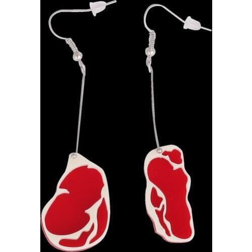 New cool Acrylic Peach meat Long Earring Sweet Cute Exaggerated Food Fruit Big Harajuku Earrings for Women Pendientes Mujer