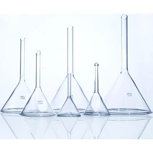 10 pieces/pack Lab Triangle Glass funnel Thicked Borosilicate Glass Funnel Laboratory Equipment