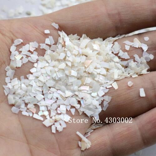 100g/lot Natural White Crushed Mother of Pearl shell for DIY Jewelry Crushed MOP Pearl shell scraps for fake nails