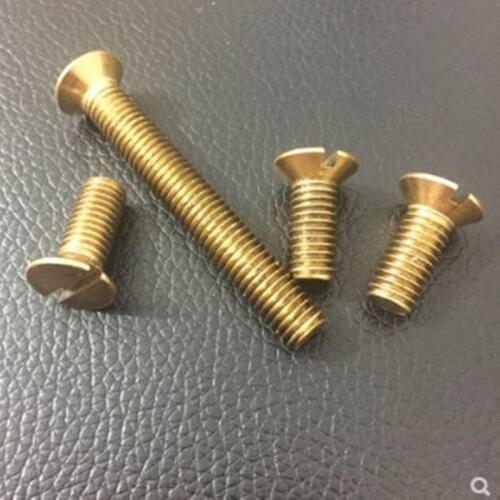 1000pcs/lot M4 m5*8/10/12 DIN963 Brass countersunk head slotted screw flat copper machine screws