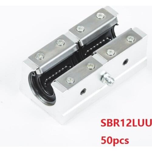 50pcs/lot SBR12LUU/SME12LUU Open Type Linear Ball Motion Bearing Blocks for SBR12 12mm linear guide/rail for CNC router parts