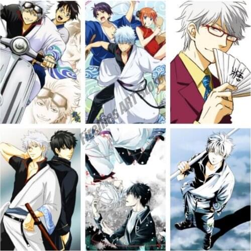 5D Diamond Painting Gintama Japan Anime Full Round Mosaic Diamond Embroidery Picture Home Decoration Cross Stitch Kits Gift