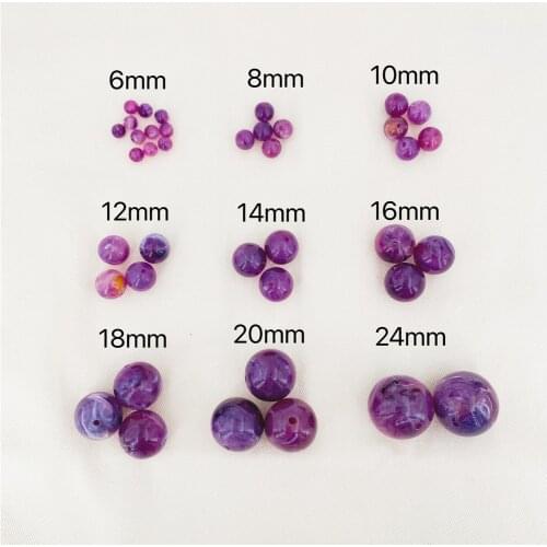 6/8/10/12/14/16/18/20mm Acrylic Stone Round Beads Spaced Beads For Jewelry Making DIY Ring Earring Pendant Bracelet Necklace