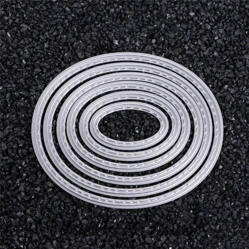 6pcs Oval Metal Cutting Dies Stencil DIY Scrapbooking Embossing Paper Card Album Decorative Craft