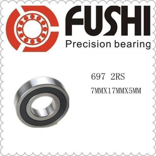 697 2RS ABEC-1 7*17*5 mm (100PCS) Sealed Miniature Ball Bearings 619/7 2RS