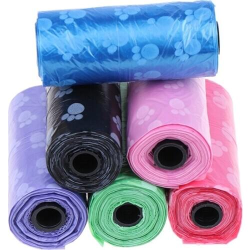 7cm*5cm 1Roll Degradable Pet Waste Poop Bags Dog Cat Clean Up Refill Garbage Bag Outdoor Home Clean