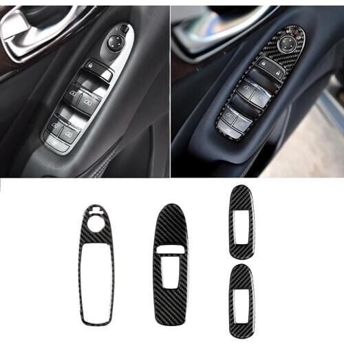 80% HOT SALES！！！4Pcs/Set Right Car Window Lift Switch Panel Stickers Decoration for Infiniti Q50
