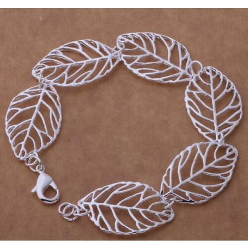 AH195 Wholesale Silver Plated Bracelets For Women Silver 925 Jewelry Sterling Silver Fashion Jewelry All Leaf /ehzamzga Akiajbpa