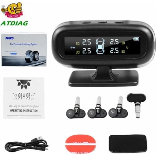 Car TPMS Tire Pressure Alarm Monitoring System Tyre Pressure Sensor Auto Security Alarm monitor System Solar Power charging
