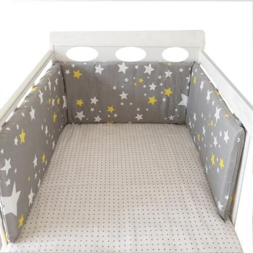 Baby Bed Crib Bumper Cotton Washable Newborns Cradle Protector Bumpers Stars Design Soft Breathable Bedding Set