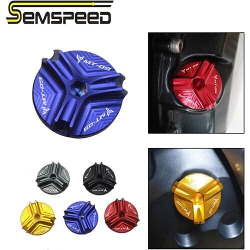 Black MT-09 logo Motorcycle CNC Engine Oil Cup Cover Cap Oil Drain Filler Screws For Yamaha MT09 2014-2020 MT09 Tracer 2015-2020