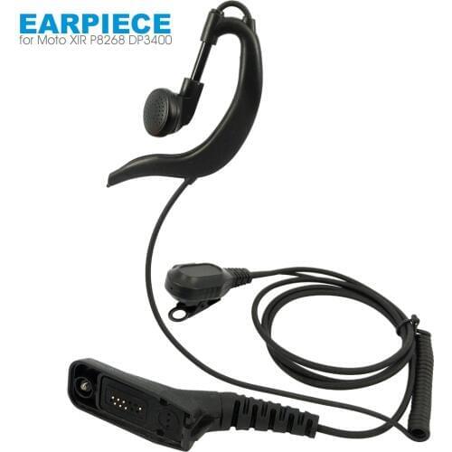 Curve Earpiece Headset Mic for Motorola XIR P8268 P8260 P8200 APX4000 APX2000 APX6000 XPR6300 MTP6550 Walkie Talkie Ear Hook