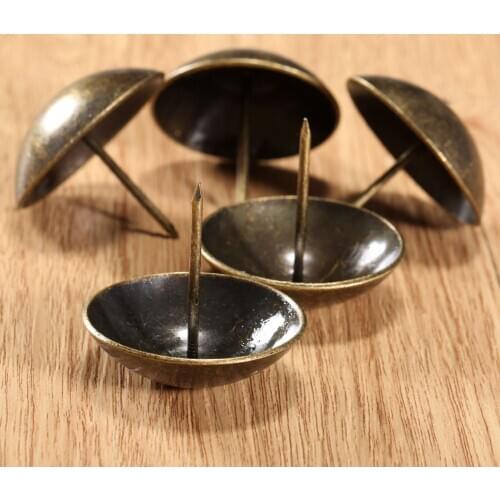 5Pc Antique Brass 4CM Jewelry Wooden Box Furniture Decorative Pushpin Doornail Upholstery Nail Decorative Upholstery Tacks Stud