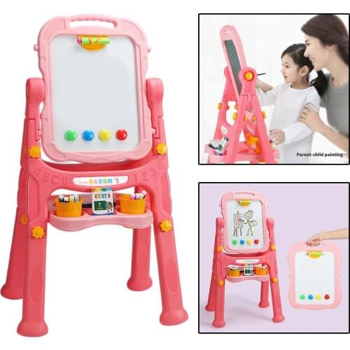 2 in 1 Art Easel for Kids Drawing Board Easel Drawing Chalkboard /Dry Erase Board Toys for Girls Boys Writing Pad