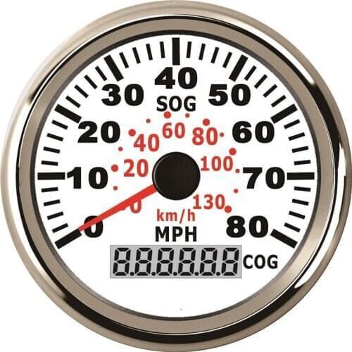 85mm Truck Boat GPS Speedometer 80MPH 130km/h Speed Gauge meter Fit Car Yacht Boat Motorcycle Vessel With Backlight 12V 24V