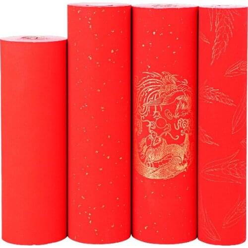 Chinese Spring Festival Couplets Half Ripe Red Xuan Paper for Lucky Money Envelope Paper Cutting Calligraphy Red Xuan Paper