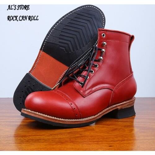 LL500 RockCanRoll Size 35-50 Super Quality Genuine Italian Cow Leather Handmade Goodyear Welted Boots Custom Made Service OK