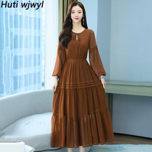 Autumn Winter Vintage Plus Size Black Midi Dress Women Bodycon Party Elegant Long Vestidos 2021 Solid Casual Beach Maxi Sundress