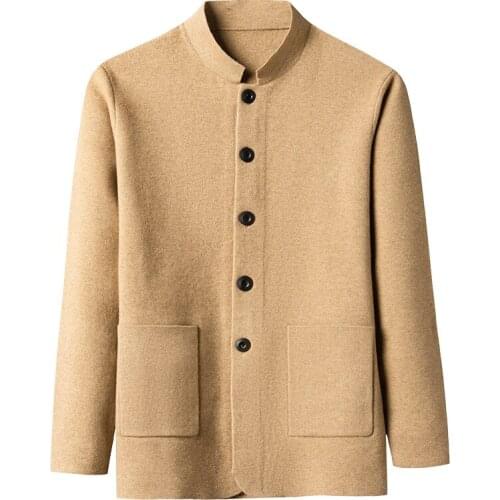 Autumn Korean version of V-neck sweater mens thick casual knit cardigan sweater jacket 6