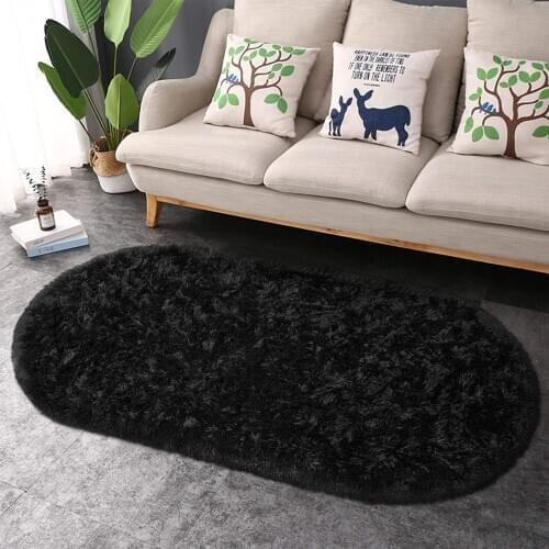 Oval Fluffy Ultra Soft Area Rugs Plush Shaggy Carpet for Kids Room Bedside Nursery Mats Living Room Carpet Home Decor Carpet