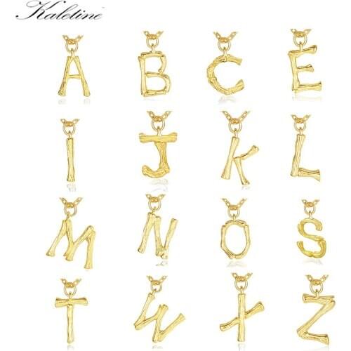 KALETINE Charm Necklaces Pendants Letter CZ Gold Jewelry 925 Sterling Silver Personalized Necklace Girl Initial Letter Necklace