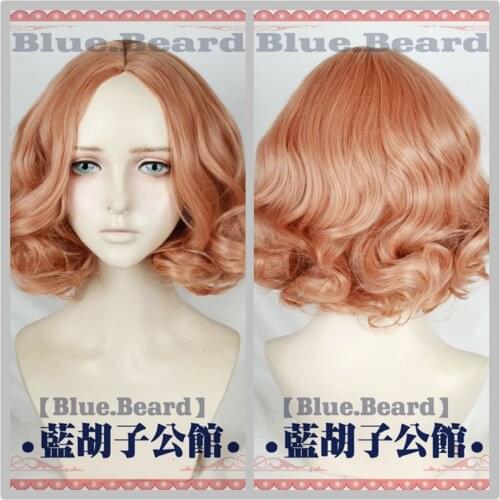 Game P5 Persona 5 Haru Okumura Cosplay Wig Short Orange Pink Heat Resistant Synthetic Hair Wig Short Curly Wig Party Stage