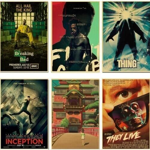 Various classic movie posters Retro Kraft Paper Poster Living Room Bar Interior Decoration Stickers Painting